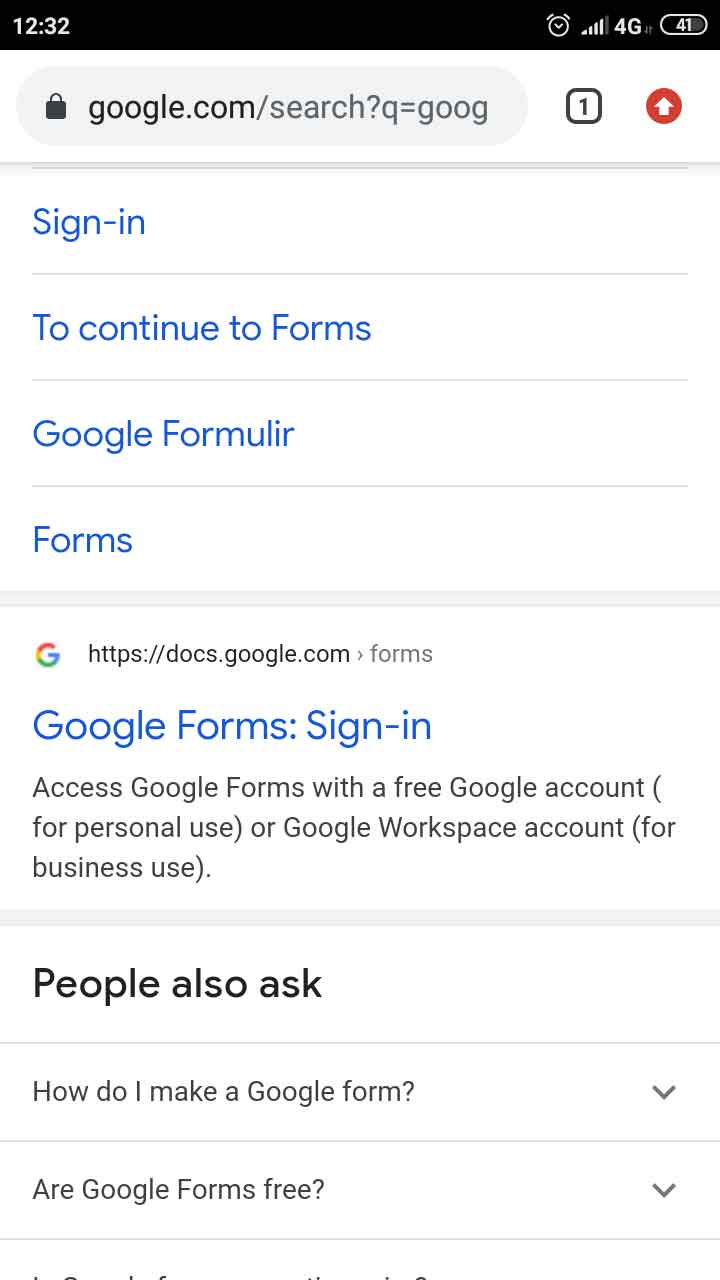 Mencari Google Form Di Google