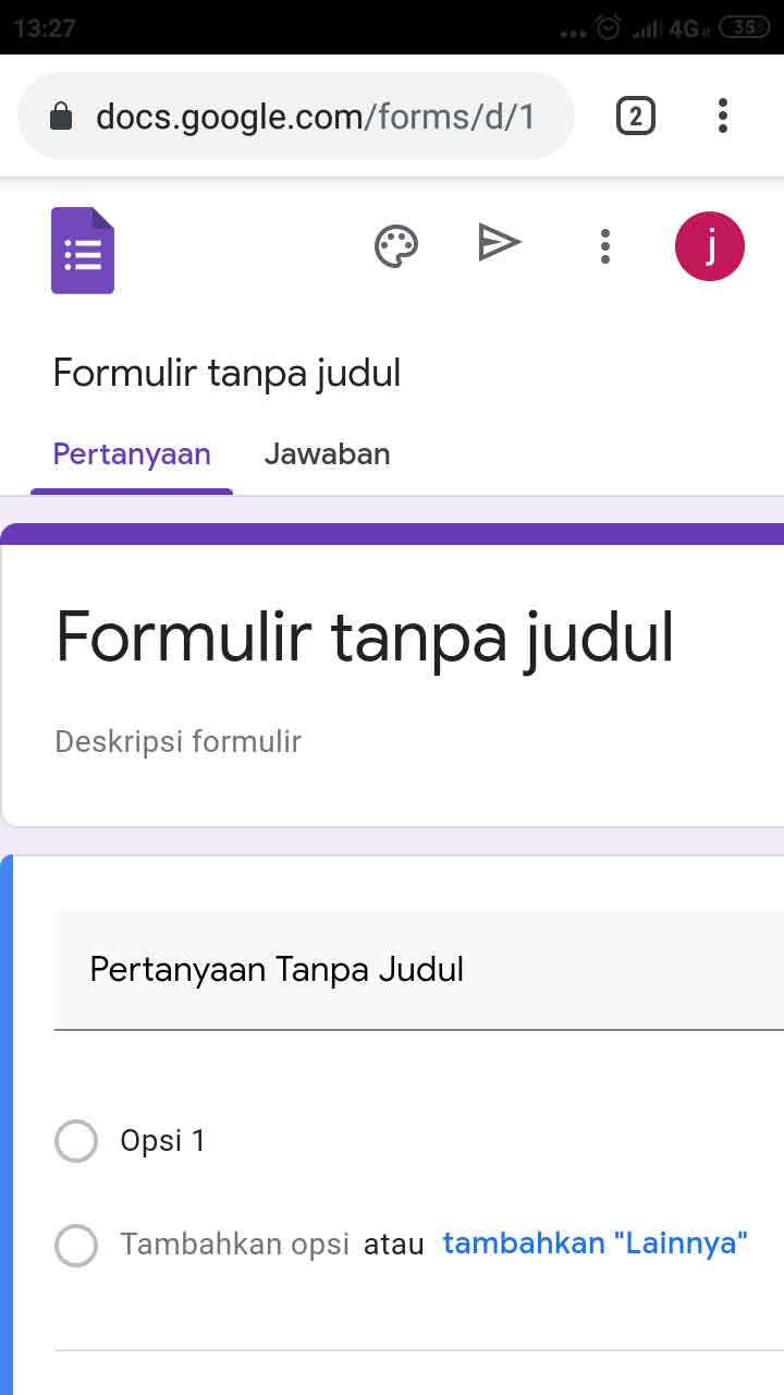 Tampilan Formulir Kosong Google Form Di Hp