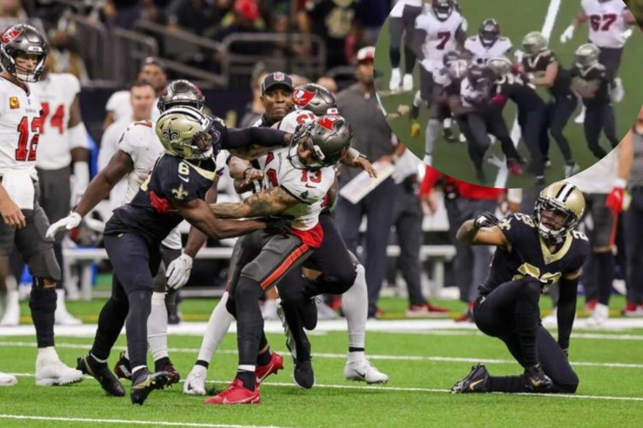 Video Link Bucs vs Saints Brawl Fight Mike Evans and Marshon Lattimore Got suspended one game after brawl