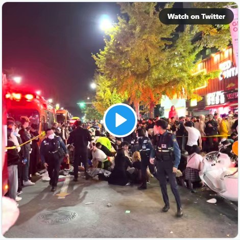 (Update) Video Complete on Twitter of Itaewon Halloween Stampede Accident Videos in Seoul South Korea